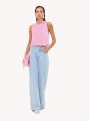 LOAVIES Lush & Light Pink Top With Fringes - 画像 3 / 4