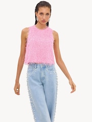 LOAVIES Lush & Light Pink Top With Fringes - 画像 4 / 4
