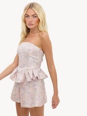 LOAVIES Silver Midnight Muse Lilac Shorts With Silver Detailing - Image 3 of 4