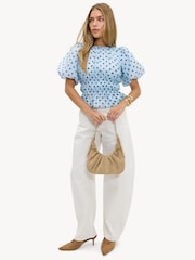 LOAVIES Blue Vivid Love Polka Dot Top - Image 4 of 4
