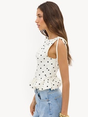 LOAVIES Vivid Love White Polka-Dot Top - صورة 3 من 4