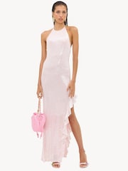 LOAVIES Pink Glimmering Moments Light Pink Maxi Dress With Sequins - Image 3 of 4