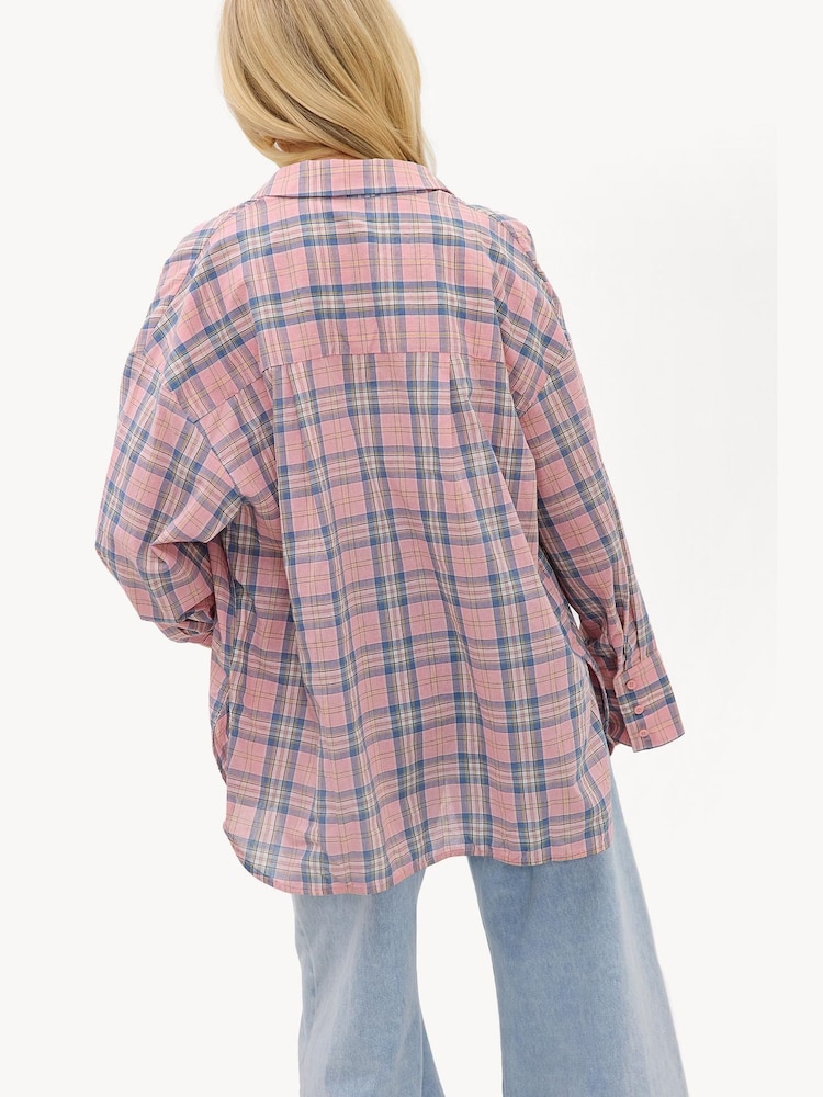 LOAVIES Pink Where Love Is Endless Pink Checked Blouse - Image 2 of 4 LOAVIES Pink Where Love Is Endless Pink Checked Blouse - Image 2 of 4