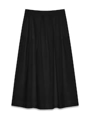 VERO MODA Black Cotton Mix Pleated Midi Skirt - Image 1 of 1
