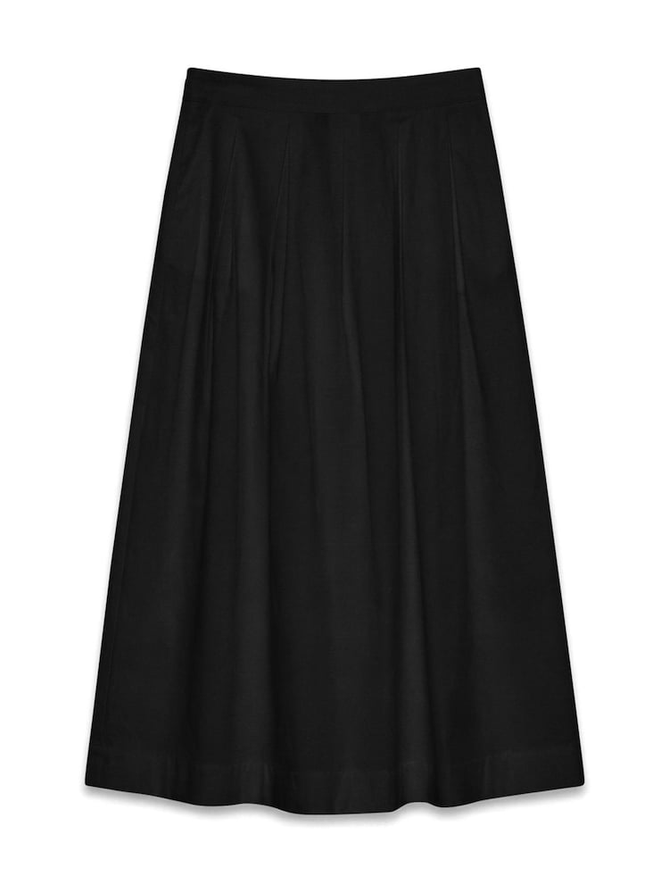 VERO MODA Black Cotton Mix Pleated Midi Skirt - Image 5 of 5 VERO MODA Black Cotton Mix Pleated Midi Skirt - Image 5 of 5
