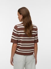 VERO MODA Cocoa Brown Short Sleeve Round Neck Knitted Top - Image 2 of 4