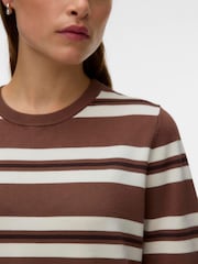VERO MODA Cocoa Brown Short Sleeve Round Neck Knitted Top - Image 4 of 4