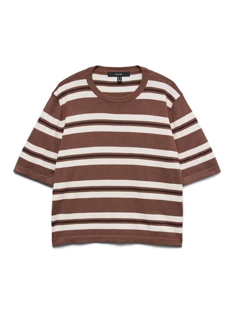 Kakaobraun - VERO MODA Kurzärmliges Strickoberteil mit Rundhalsausschnitt - Bild 5 von 5 Kakaobraun - VERO MODA Kurzärmliges Strickoberteil mit Rundhalsausschnitt - Bild 5 von 5