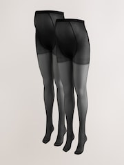 Mamalicious Black Maternity 20 Denier Tights 2 Pack - Image 2 of 8