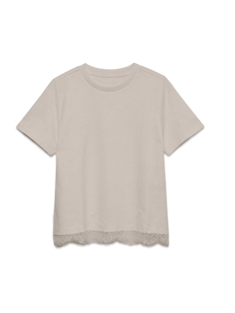 Vero Moda Cream Lace Trim Short Sleeve T-Shirt - Image 5 of 5 Vero Moda Cream Lace Trim Short Sleeve T-Shirt - Image 5 of 5