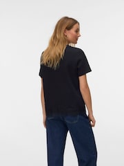 Vero Moda Black Lace Trim Short Sleeve T-Shirt - Image 2 of 5