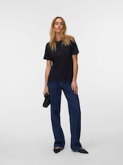 Vero Moda Black Lace Trim Short Sleeve T-Shirt - Image 4 of 5