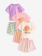 Multi Sunflower Shorts Pyjamas 3 Pack (9mths-8yrs) - Image 5 of 11