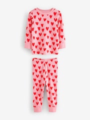 Красный/розовый - Heart Print Snuggle Pyjamas 1 Pack (9mths-9yrs) - Изображение 4 из 7