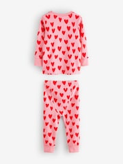Красный/розовый - Heart Print Snuggle Pyjamas 1 Pack (9mths-9yrs) - Изображение 5 из 7