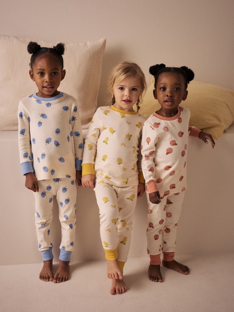 Creme/Obstprint - Stampy – kuschelige Pyjamas im 3er-Pack (9M.–12J.) - Bild 1 von 9 Creme/Obstprint - Stampy – kuschelige Pyjamas im 3er-Pack (9M.–12J.) - Bild 1 von 9