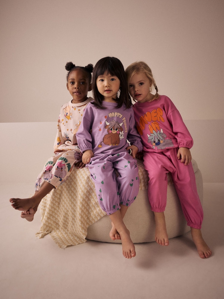 Rosa/Lila Hamish - Pyjamas mit Jogginghose 3er-Pack (9 M.-11 J.) - Bild 1 von 4