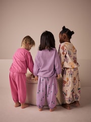 Rosa/Lila Hamish - Pyjamas mit Jogginghose 3er-Pack (9 M.-11 J.) - Bild 2 von 4