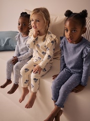 Blau/Weiß - Gerippte Kuschelpyjamas im 3er-Pack (9M.–12J.) - Bild 1 von 6
