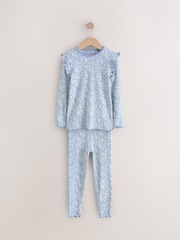 Blue/White Rib Snuggle Pyjamas 3 Pack (9mths-12yrs) - Image 8 of 13