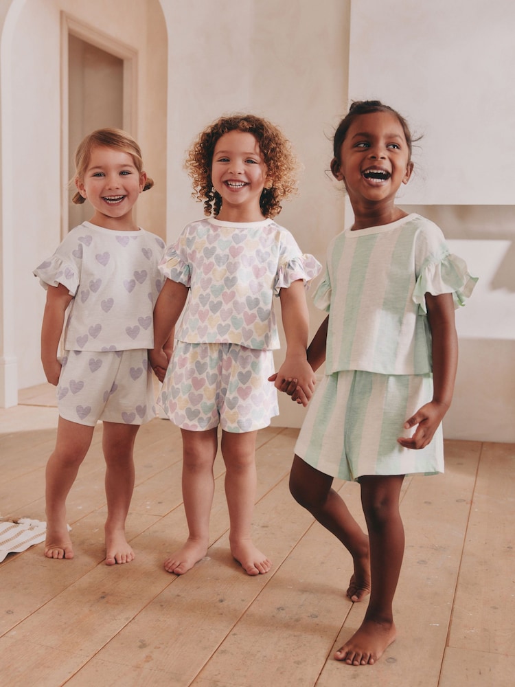 Blanco/morado - Pack de 3 pijamas cortos (9 meses-12 años) - Imagen 1 de 12 Blanco/morado - Pack de 3 pijamas cortos (9 meses-12 años) - Imagen 1 de 12