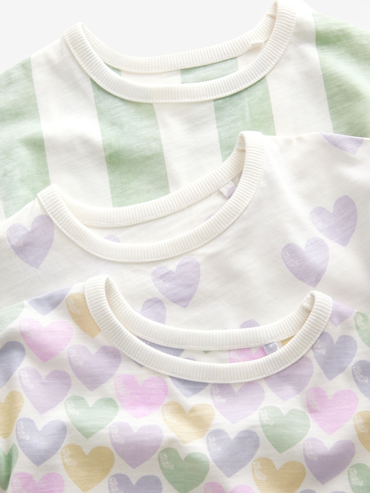 White/Purple Short Pyjamas 3 Pack (9mths-12yrs) - Image 11 of 12
