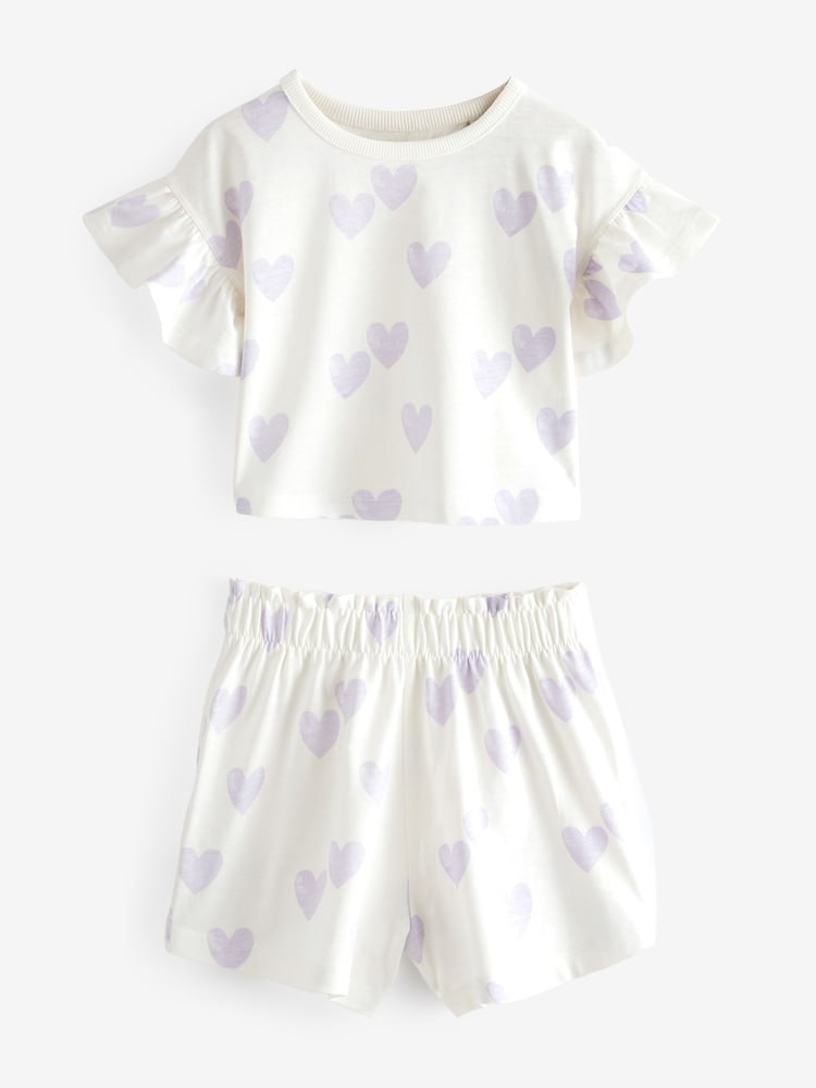 White/Purple Short Pyjamas 3 Pack (9mths-12yrs) - Image 9 of 12