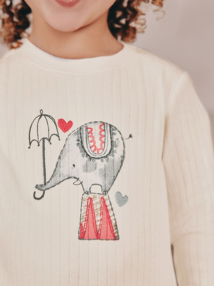 Red/Ecru Circus - Pyjama Snuggle à manches longues 3 Pack (9mths-16yrs) - Image 4 of 12