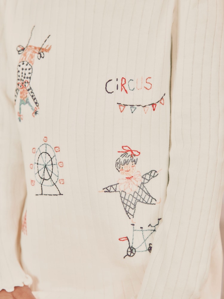 Red/Ecru Circus - Pyjama Snuggle à manches longues 3 Pack (9mths-16yrs) - Image 6 of 12