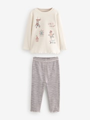 Red/Ecru Long Sleeve Snuggle Pyjamas 3 Pack (9mths-16yrs) - Image 8 of 12