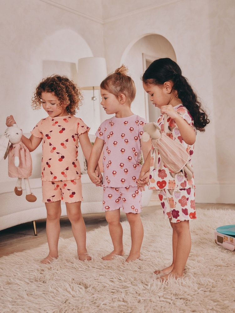 Pink Cherry Short Pyjamas 3 Pack (9mths-12yrs) - Image 1 of 6