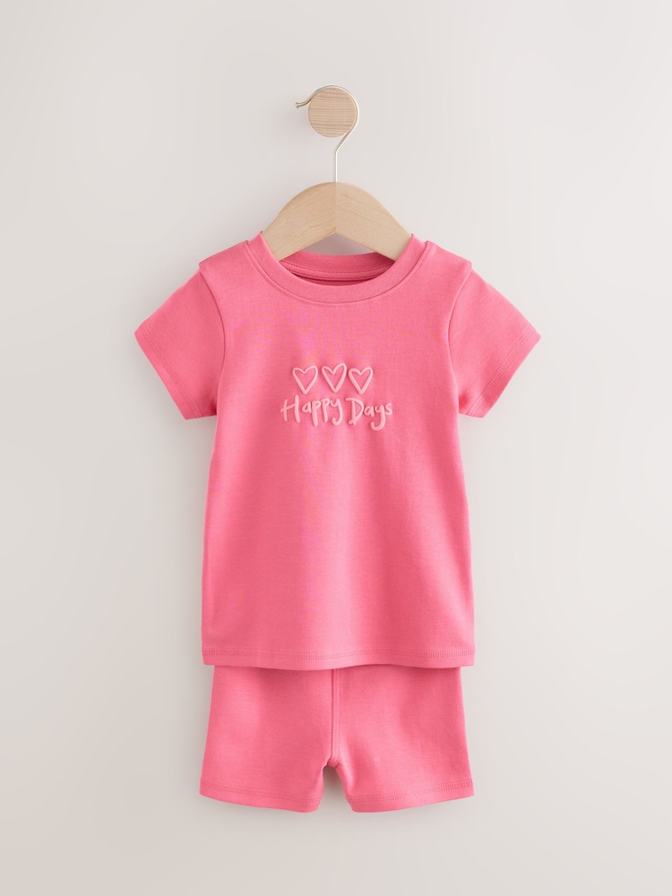 Pink/Yellow Short Pyjamas 3 Pack (9mths-12yrs) - Image 10 of 12