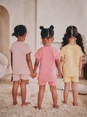 Pink/Yellow Short Pyjamas 3 Pack (9mths-12yrs) - Image 2 of 7
