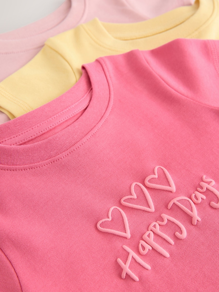 Roze/geel - Verpakking van 3 korte pyjama's (9mnd -12jr) - Image 6 of 7
