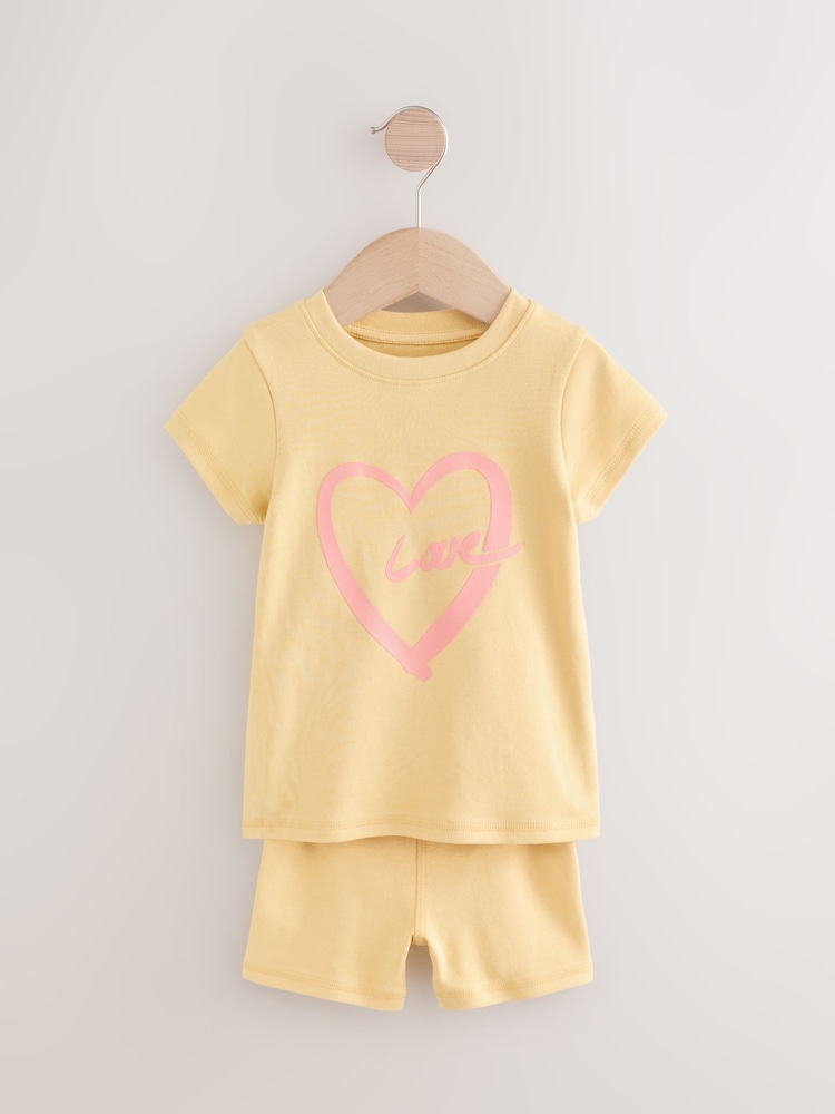 Pink/Yellow Short Pyjamas 3 Pack (9mths-12yrs) - Image 9 of 12