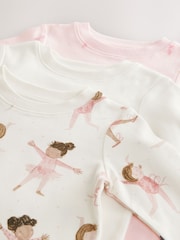 Pink/Cream Stampy Snuggle Pyjamas 3 Pack (9mths-12yrs) - Image 10 of 13