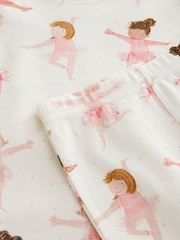 Pink/Cream Ballerina Snuggle Pyjamas 3 Pack (9mths-12yrs) - Image 14 of 14