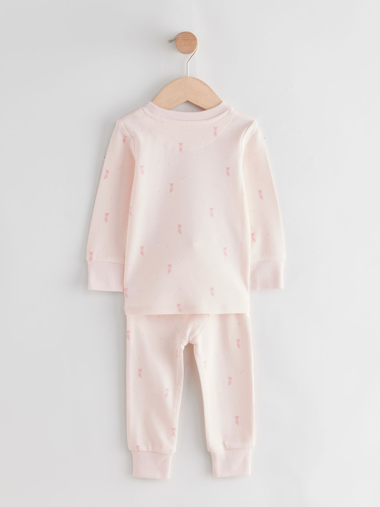 Pink/Cream Ballerina Snuggle Pyjamas 3 Pack (9mths-12yrs) - Image 8 of 13