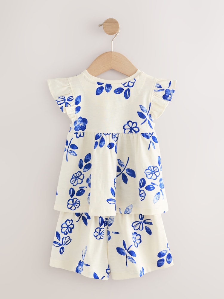 Bleu - Lot de 100pyjamas à volants imprimé floral  % coton ( 3 mois 98ans) - Image 10 of 12