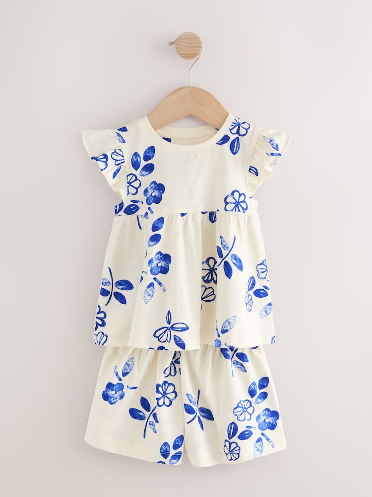 Bleu - Lot de 100pyjamas à volants imprimé floral  % coton ( 3 mois 98ans) - Image 7 of 12