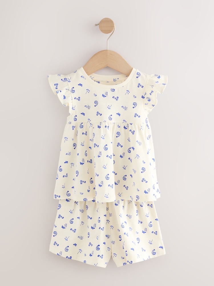 Bleu - Lot de 100pyjamas à volants imprimé floral  % coton ( 3 mois 98ans) - Image 9 of 12