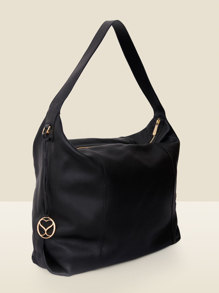 Sosandar Black Leather Large Slouchy Bag - Image 5 of 5 Sosandar Black Leather Large Slouchy Bag - Image 5 of 5