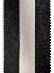 Black/White Chenille Stripe Eyelet Lined Curtains - Image 5 of 5