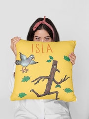 100% Cotton Personalised Stick Man Running Cushion by Star Editions - Image 1 of 3