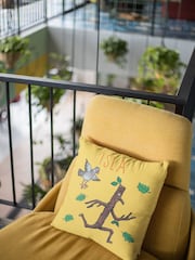 100% Cotton Personalised Stick Man Running Cushion by Star Editions - Image 2 of 3