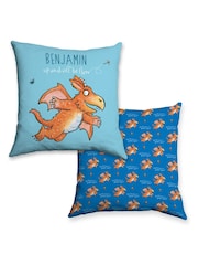 Personalised Up and Off He Flew Zog 100% Cotton Cushion by Star Editions - Image 1 of 2