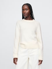 Gap Cream CashSoft Textured Crew Neck Jumper - Image 1 of 5