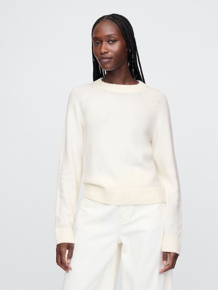 Gap Cream CashSoft Textured Crew Neck Jumper - Image 1 of 5