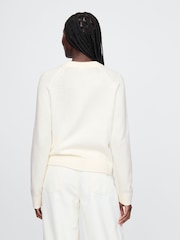 Gap Cream CashSoft Textured Crew Neck Jumper - Image 2 of 5