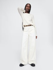 Gap Cream CashSoft Textured Crew Neck Jumper - Image 3 of 5